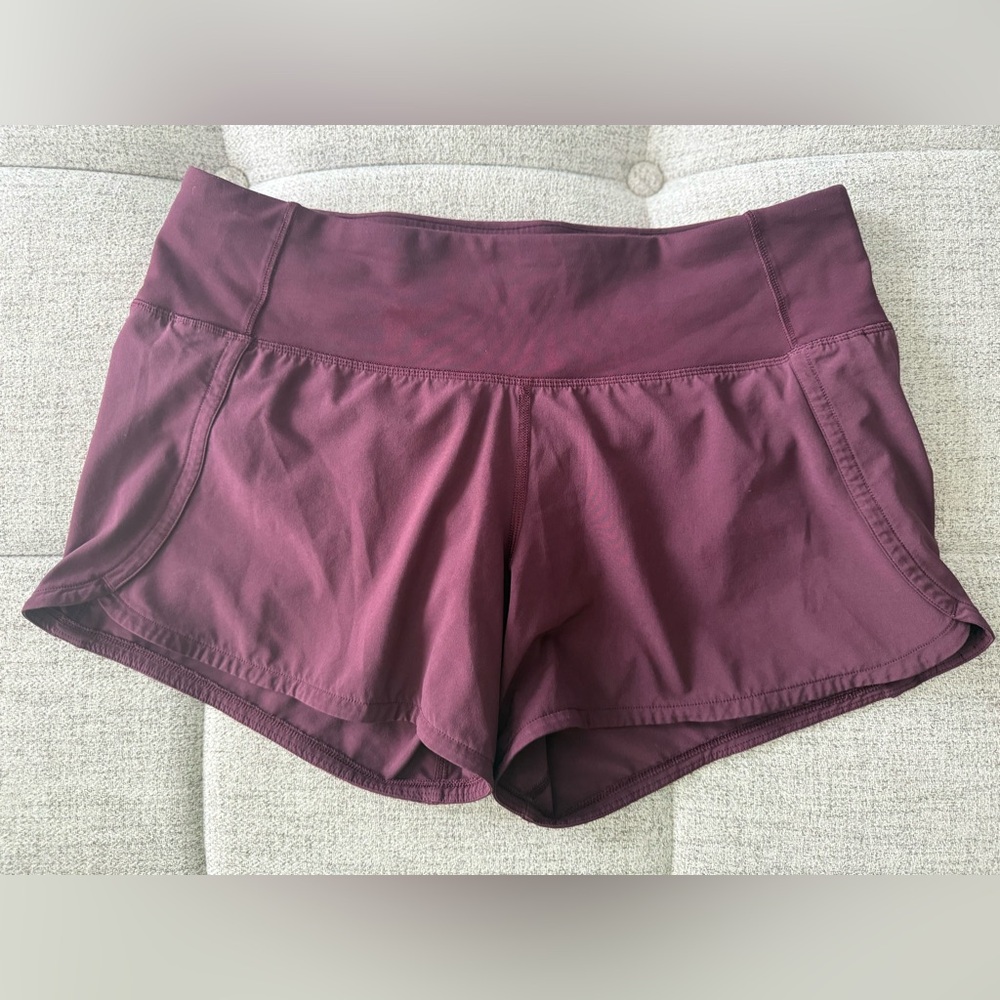 Black Cherry Size 4 Lululemon Low Rise Speed Up Shorts 4”